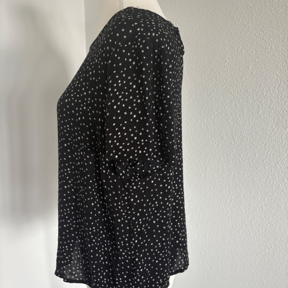 XHILARATION black an white polka dot tie top - Picture 3 of 9